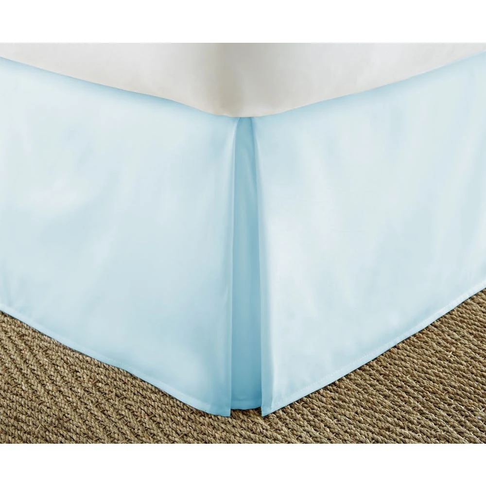 Premium Bed Skirts - Aqua Twin Pleated 1