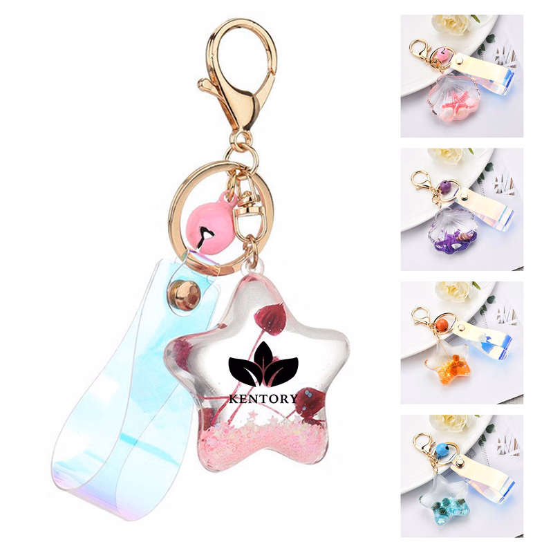 Glitter Quicksand Keychain Liquid Acrylic