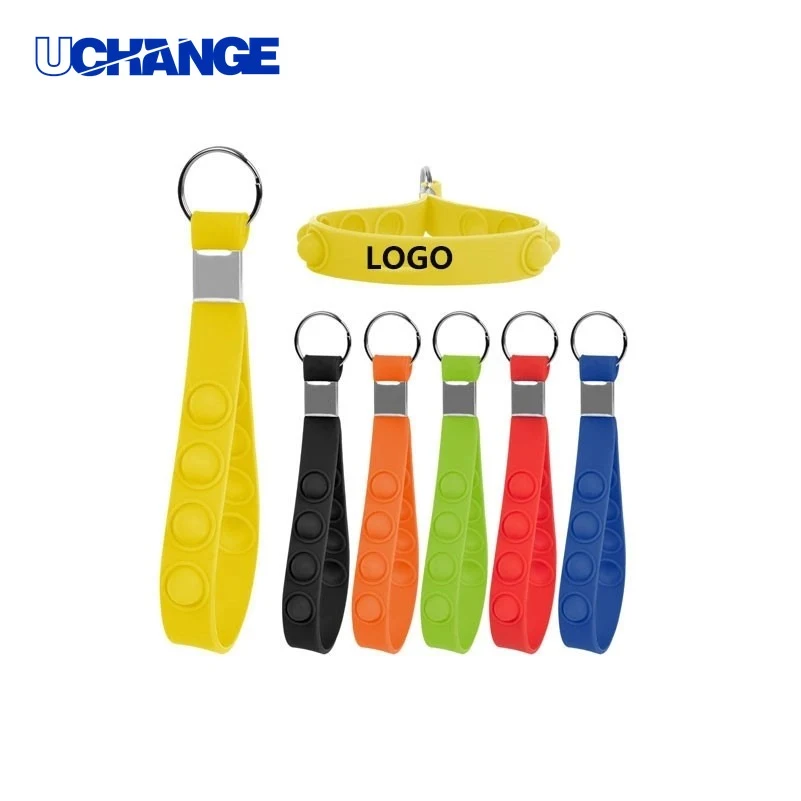 Silicone Bubble Wristband Keychain Fidget Accessory 1