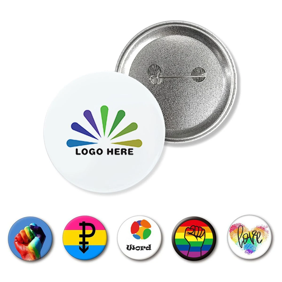 1.5in Round Custom Metal Brooch Badge 1