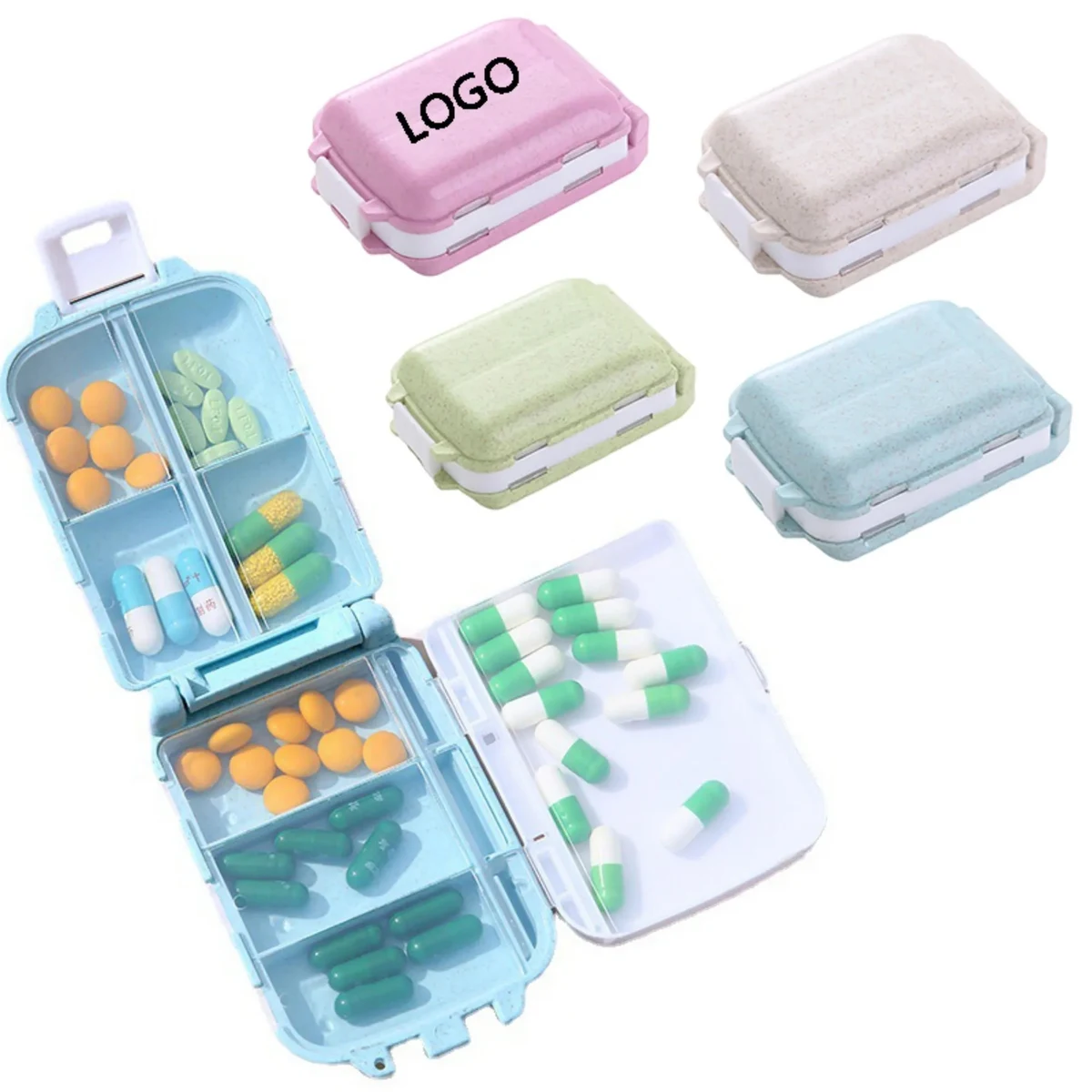 8 Compartments Weekly Pill Organizer Box 1