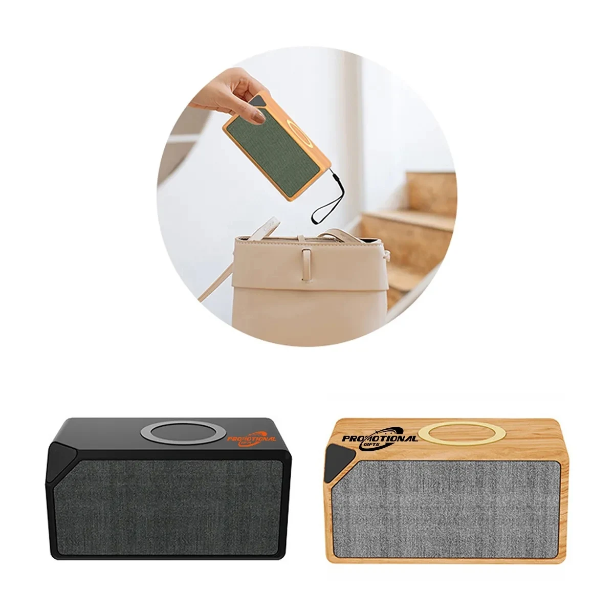 Custom Wireless Speaker with 5W Cordless Charger 1