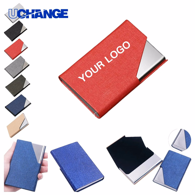 PU Stainless Steel Card Case Holder for Office