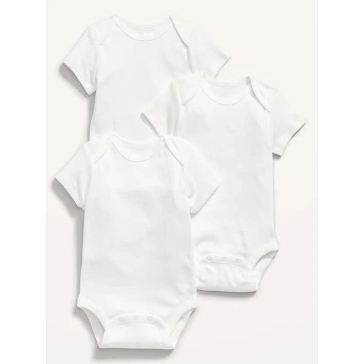 Unisex Short Sleeve Onesies White 12-24M 3 Pack 1