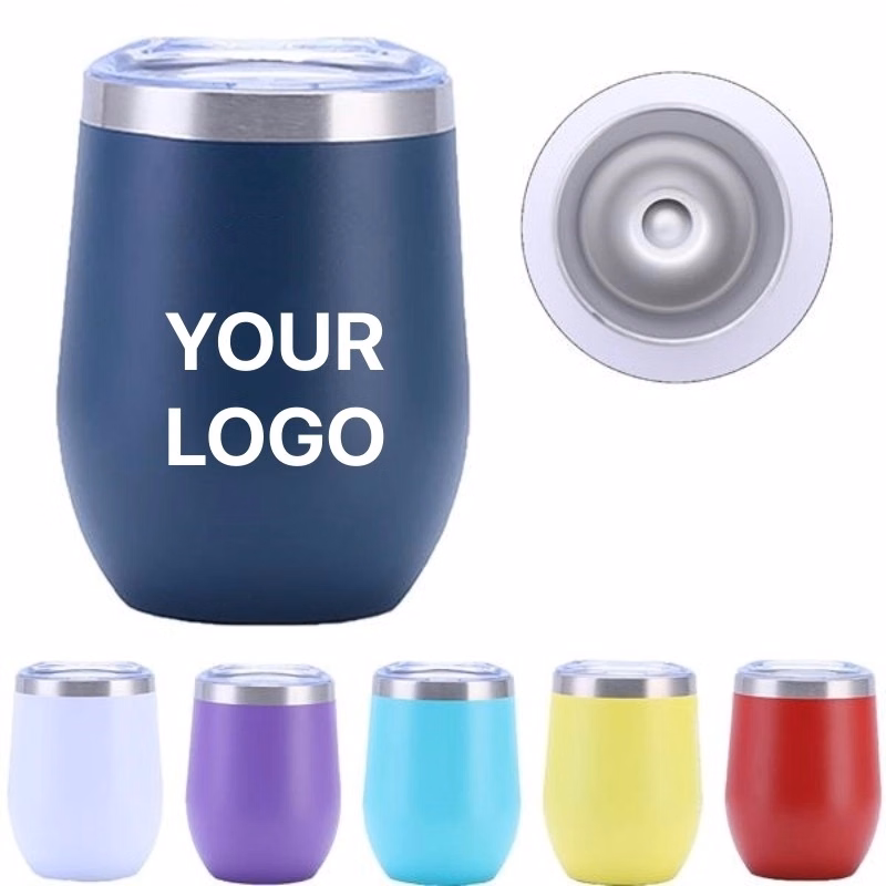 12 Oz Engraved Stainless Steel Wine Cup With Lid Can Cooler