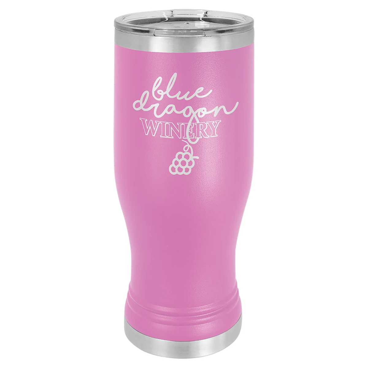 Polar Camel Light Purple 20 oz. Pilsner with Clear Lid 1
