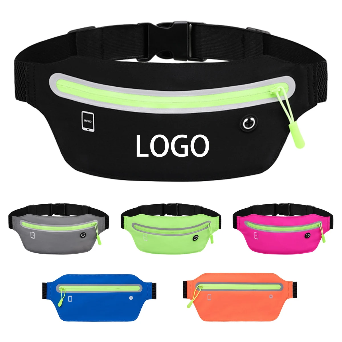 Belt Bag with Adjustable Elastic Band and Headphone Jack 1
