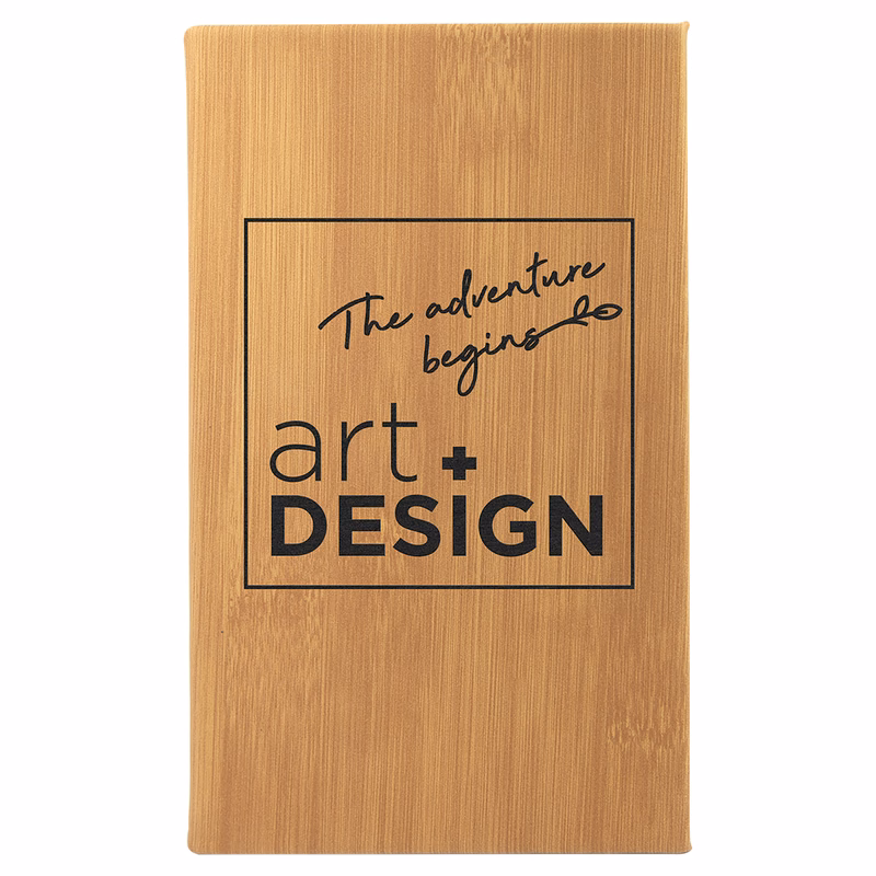 5 1/4" x 8 1/4" Bamboo Leatherette Sketch Book-Unlined Paper