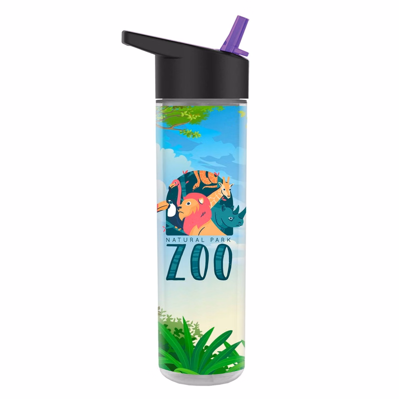 The Chiller Full Color Wrap - 16 Oz. Insulated Bottle with Flip Straw