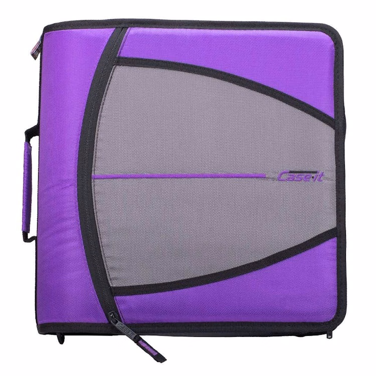 Case-It Mighty Zip Tab Binder - Purple 3"
