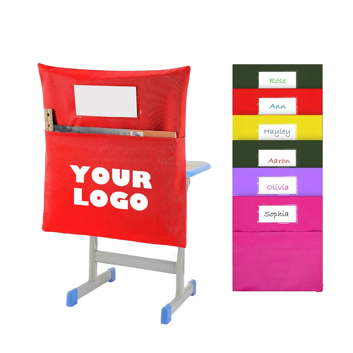 Chair Pockets for Classroom Seat with Name Tag 1