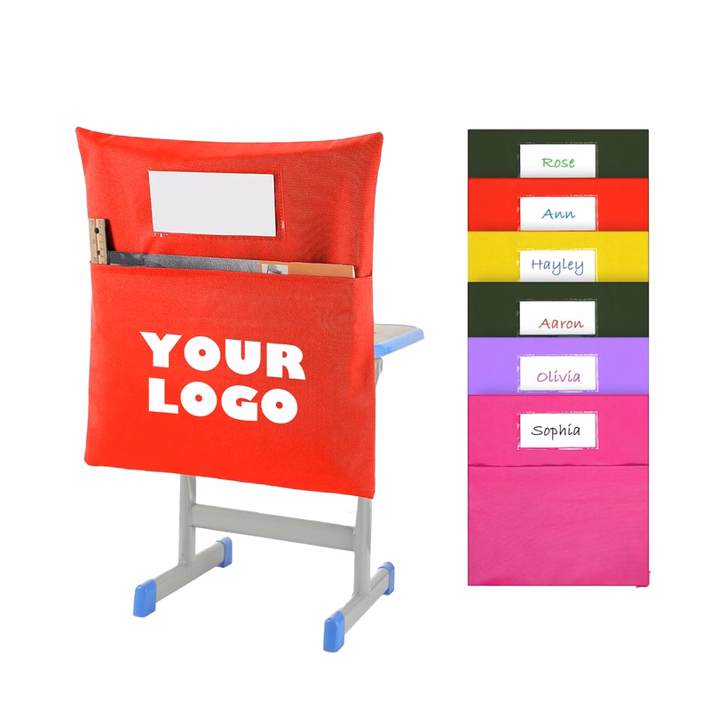 Chair Pockets for Classroom Seat with Name Tag