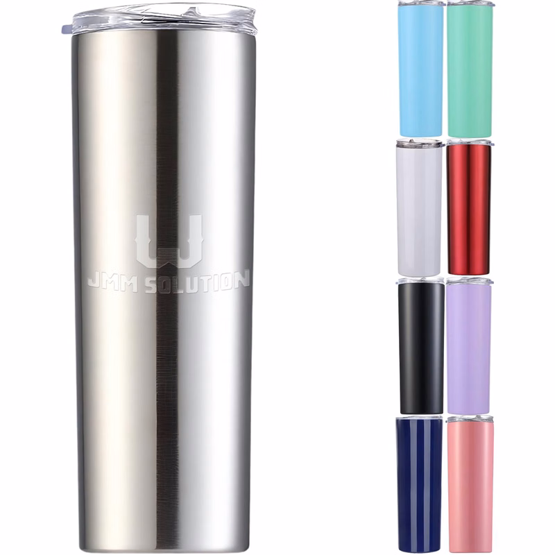 20oz Stainless Steel Skinny Tumbler W/Lids