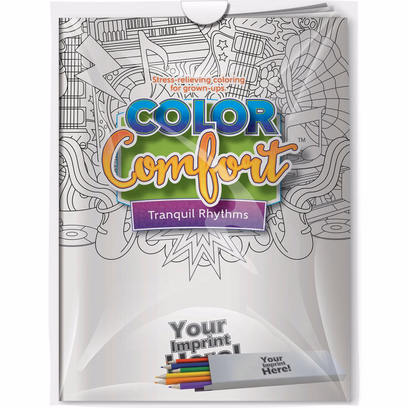 Combo Pack - CC112 Color Comfort & 6-Pack of Colored Pencils (Imprinted) in a Poly Bag