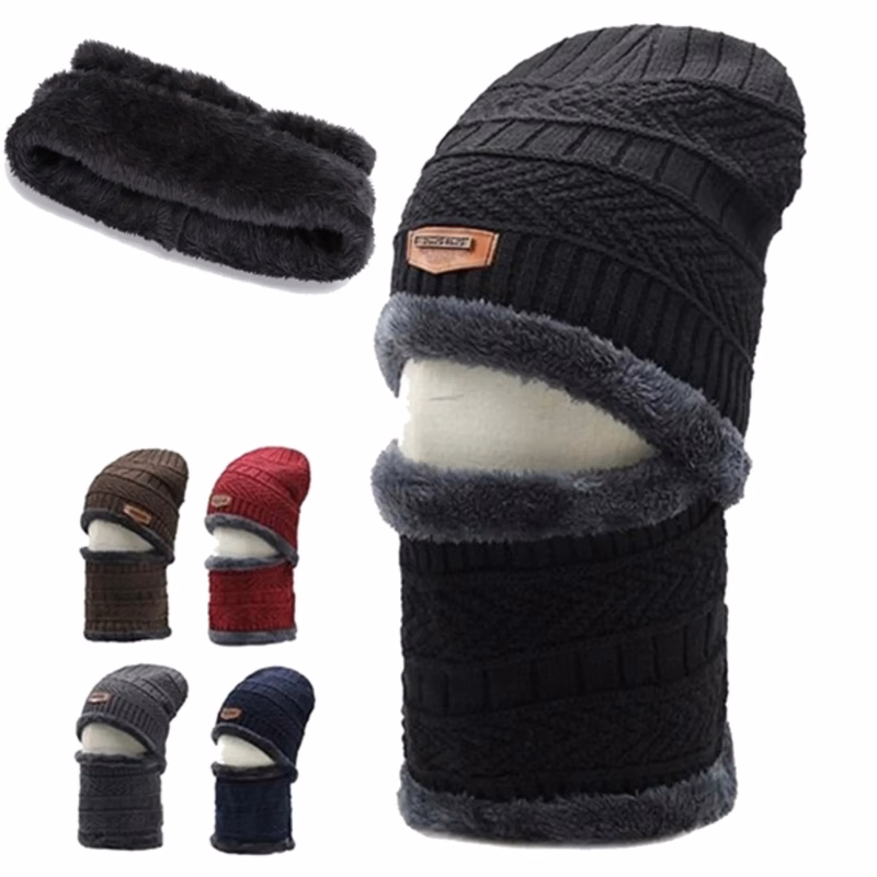 Unisex Beanie Hat Scarf Set For Winter
