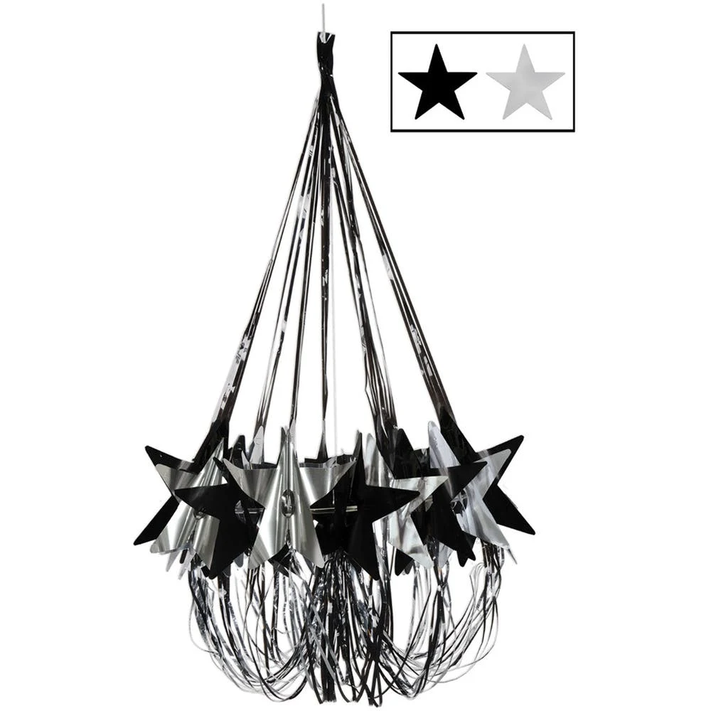 Star Chandeliers - Black & Silver 35" 1