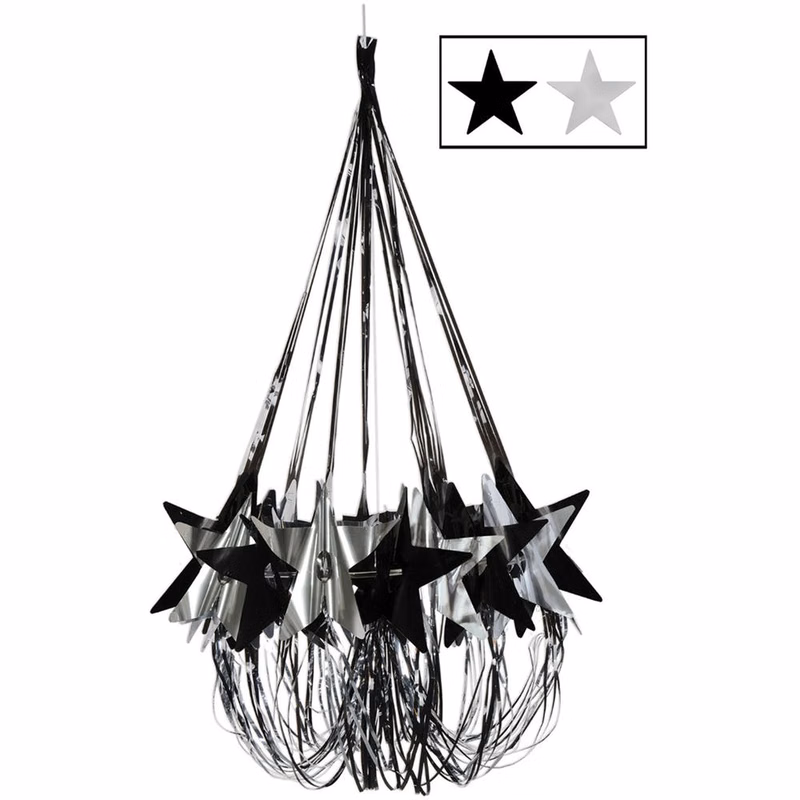 Star Chandeliers - Black & Silver 35"