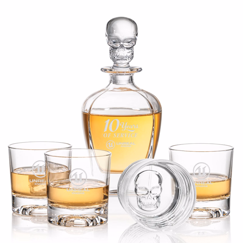 Delrina Skull Decanter Set