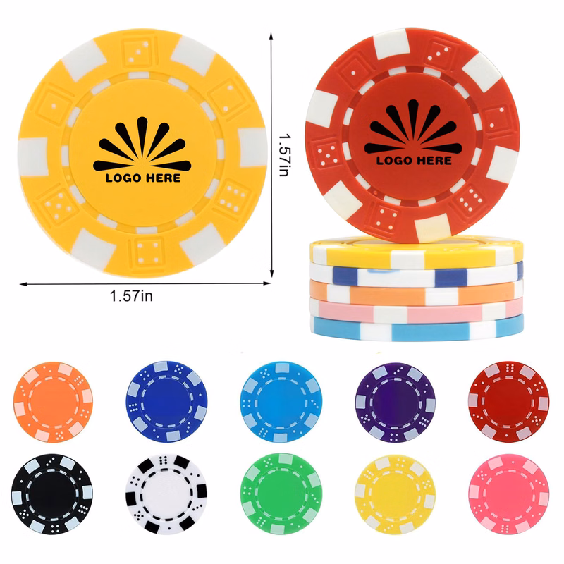 Clay Composite Dice Striped Casino Poker Chips