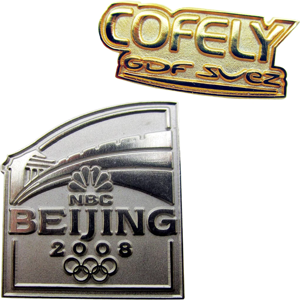 Diestruck Sandblasted Lapel Pins: Copper/Brass 1 1/2" W x 1 1/2" H 1