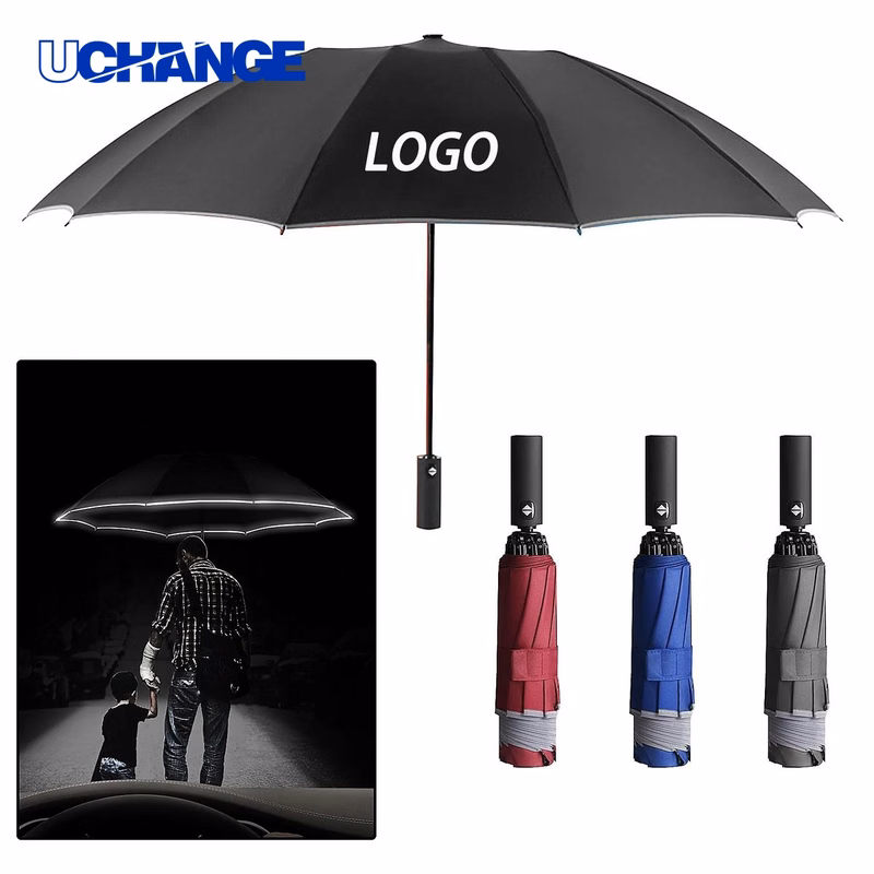 Ten-Rib Automatic Reverse Folding Umbrella Wind-Resistant Design