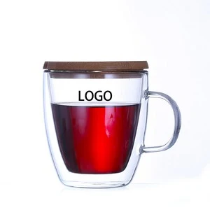 12oz Dual Layer Glass Coffee Mug 1
