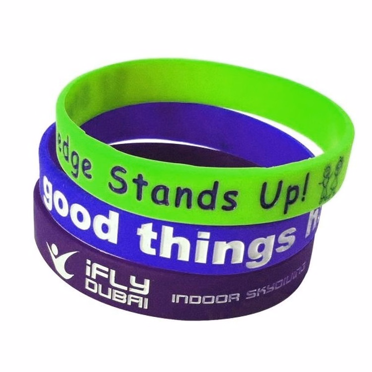 Debossed Silicone Wristband W/ Ink Fill
