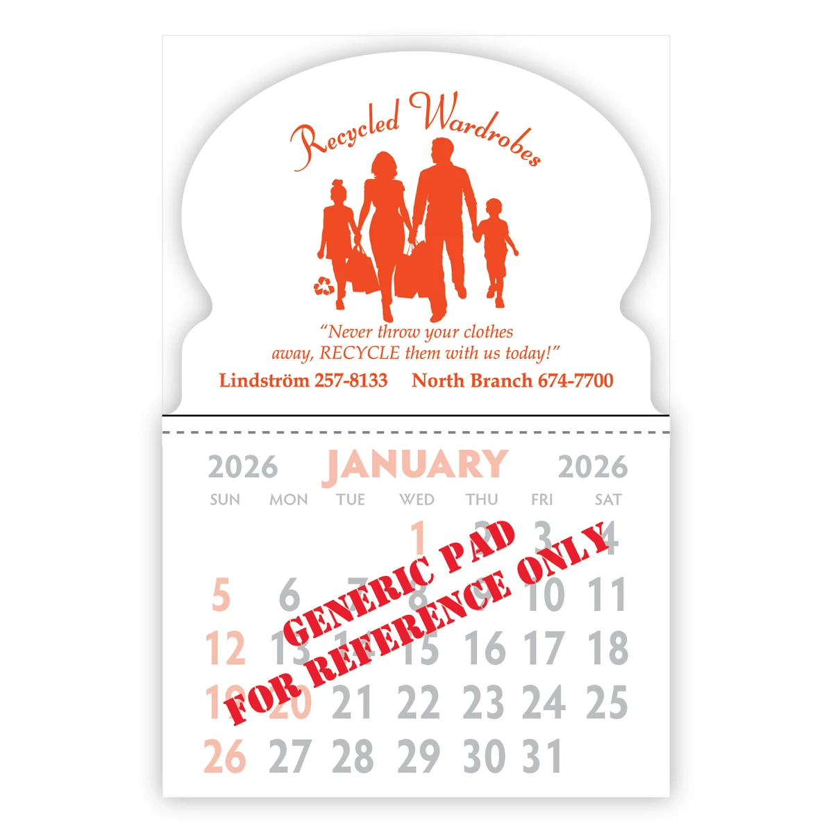 Designer Shaped Kwik-Stik 6 Mil Smooth Vinyl Calendar w/ Oval Top 1