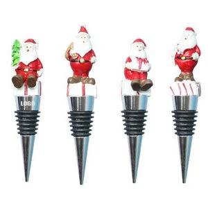 Elegant 4 Piece Santa Claus Wine Stopper Set 1