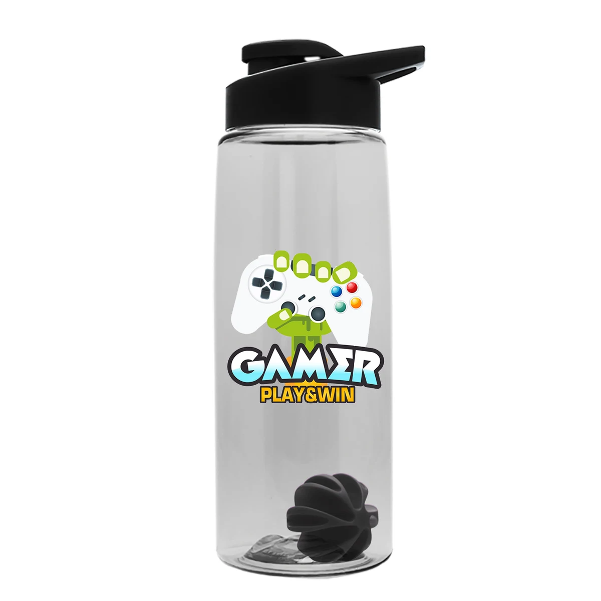 The Flair - 26 oz. Transparent Tritan Bottle with Drink thru , Mixing Ball, and Digital Imprint 1