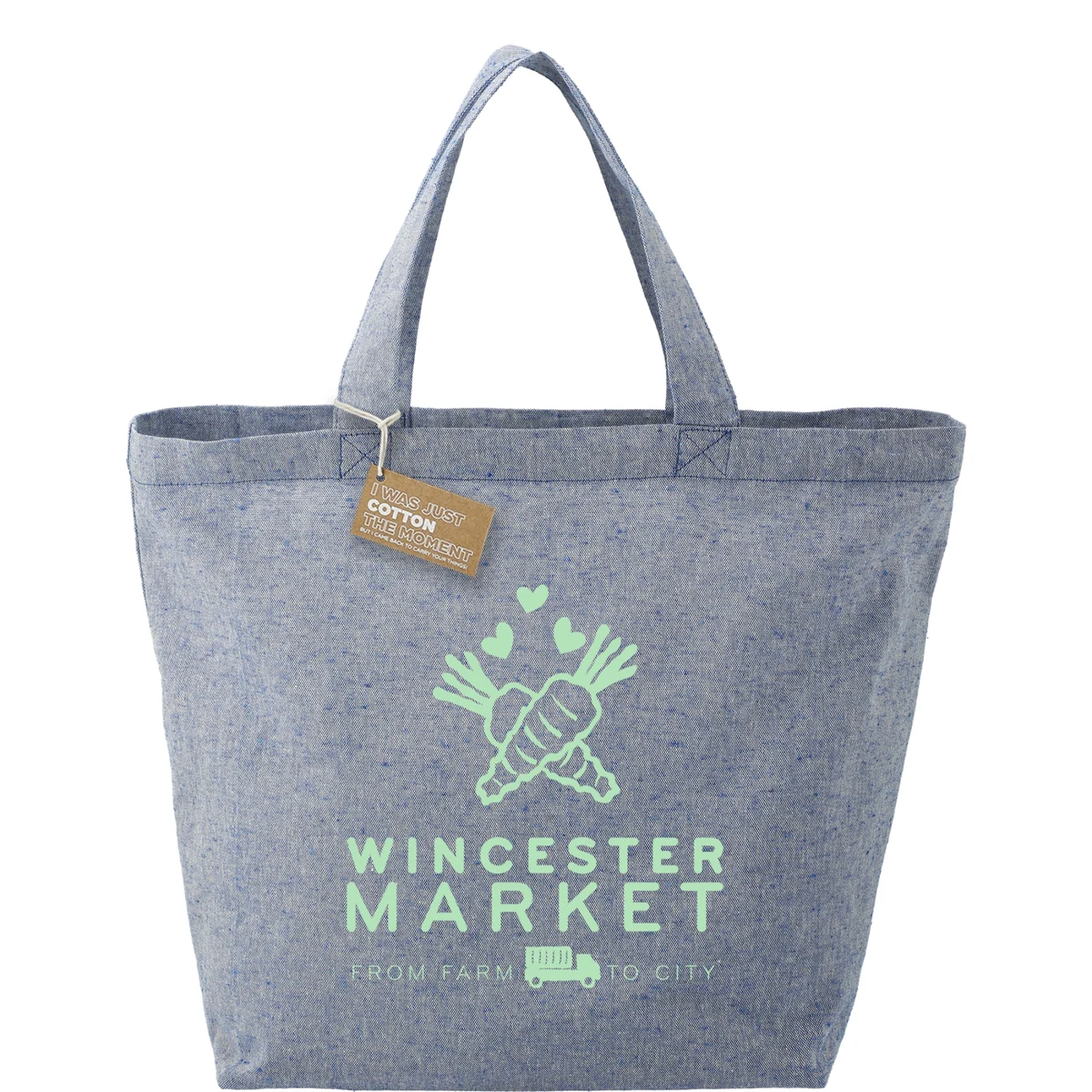 Recycled 5oz Cotton Twill Grocery Tote, custom tote bag with logo imprint 1