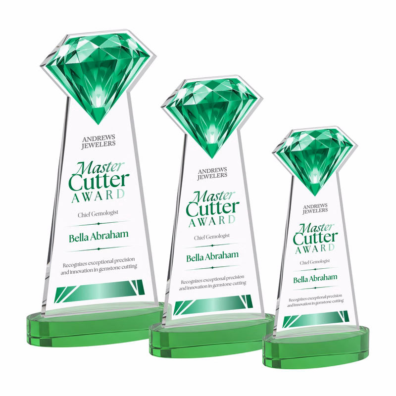 Gemstone VividPrint™ Award on Alberton Base - Green
