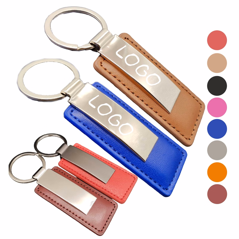 Metal Leather Car Key Chain