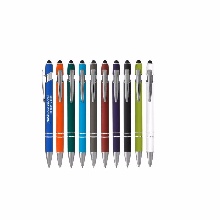Ellipse Softy Brights w/Stylus - Laser Engraved - Metal Pen