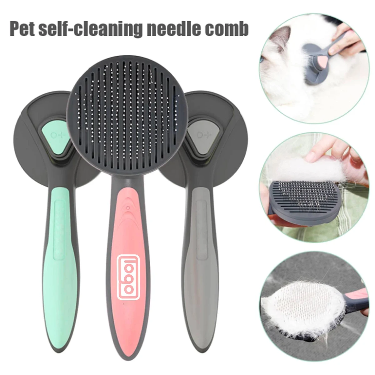 Round Pet Comb W/Handle 1