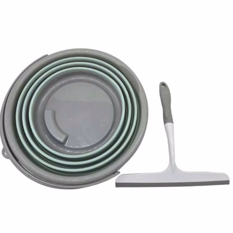 Collapsible Bucket and Squeegee Cleaning Sets