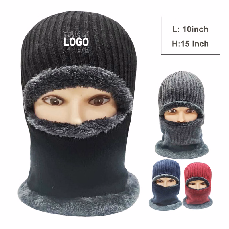 Winter warm all-in-one knitted hat