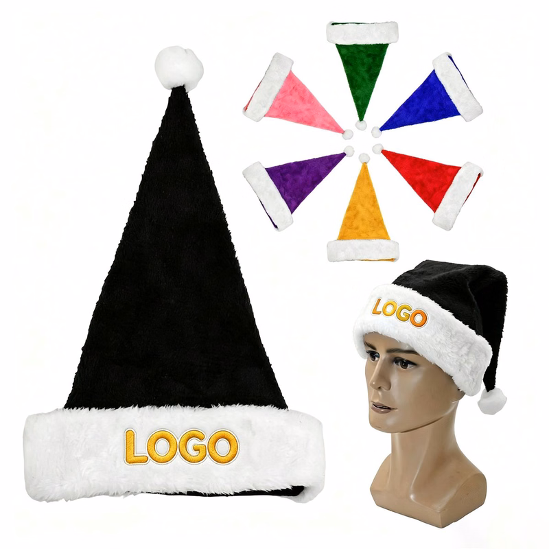 Festive Plush Santa Hat For Adults