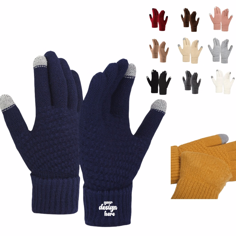 Winter Touchscreen Gloves Cable Knit Warm