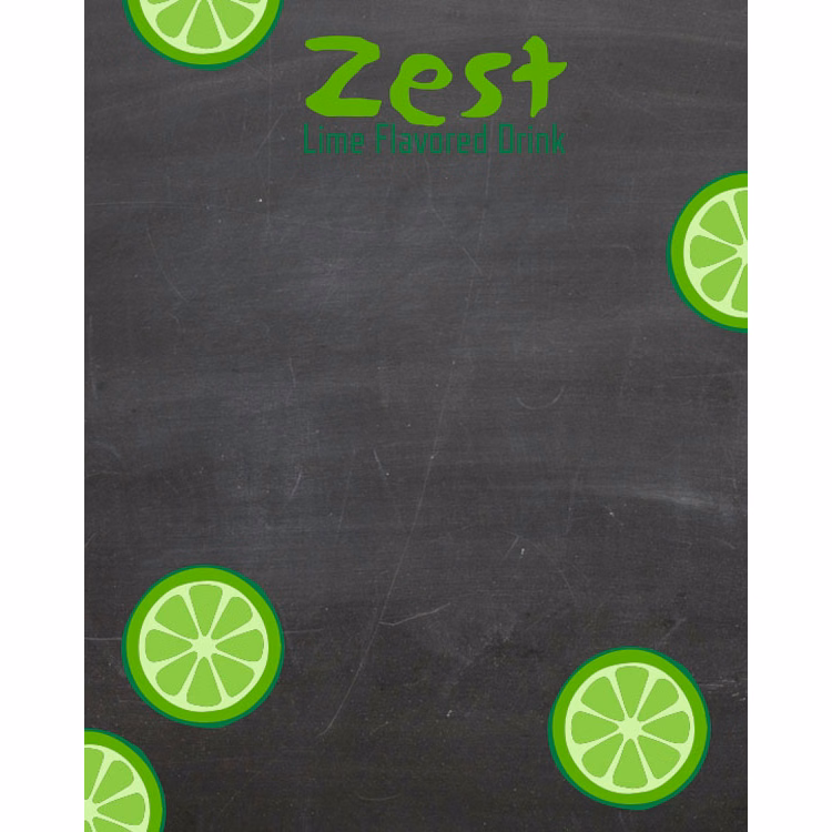 1/2" Frameless Wall Chalkboard - 8"w x 10"