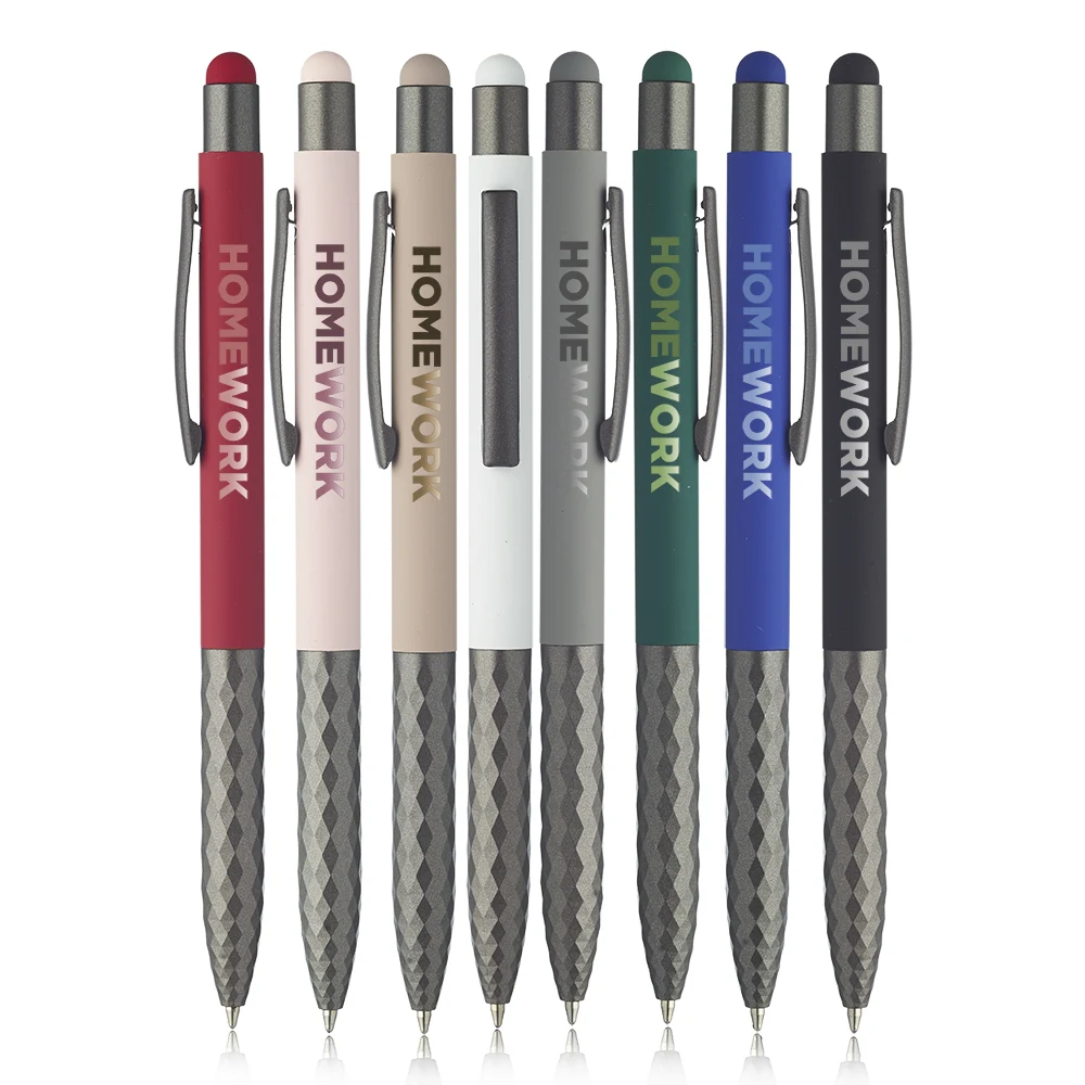 Geometric Aluminum Pen with Stylus Top 1