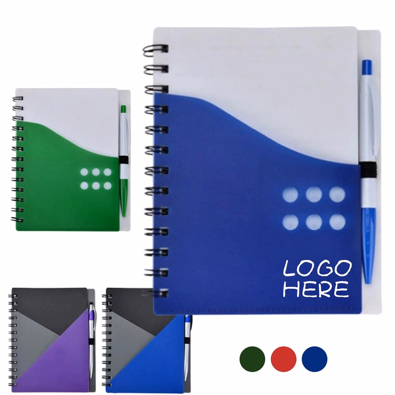 PP Hardcover Spiral Notebook with Pen
