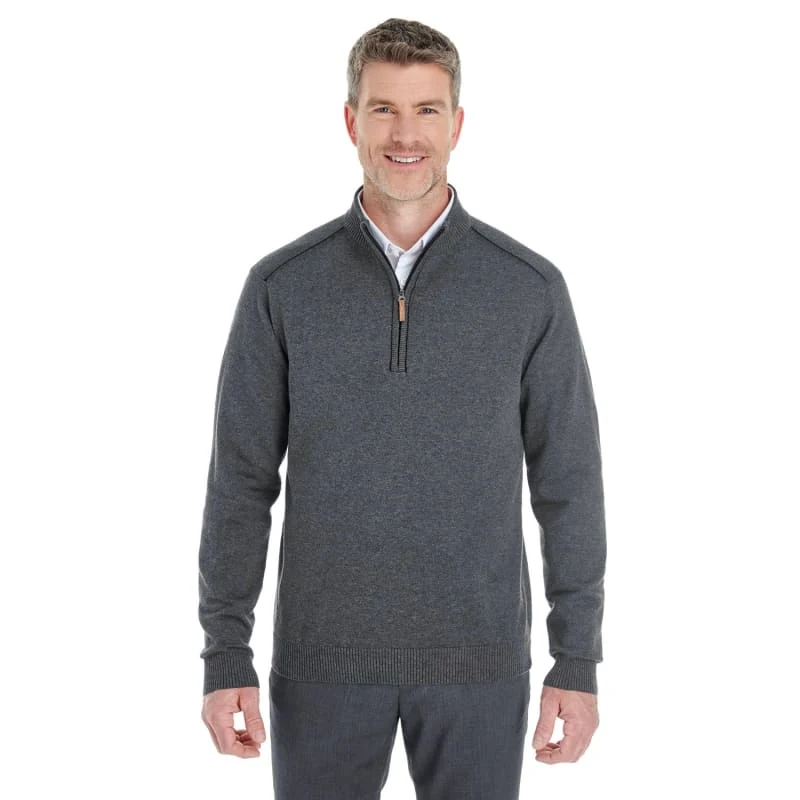 Devon & Jones Men's Manchester Fully-Fashioned Quarter-Zip Sweater 1