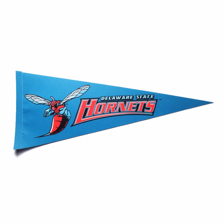 Felt pennant with plastic rod