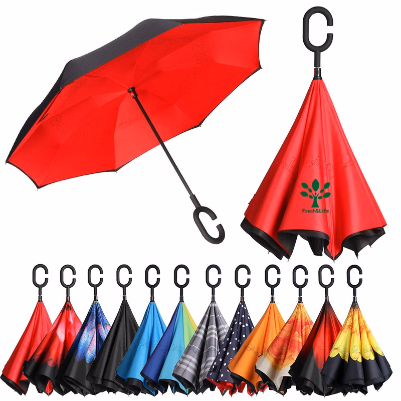 Double Layer Inverted Umbrellas Reverse Folding Umbrella