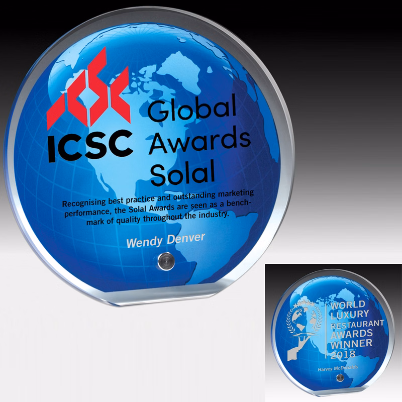 Screen Printed Globe Award w/Standard Globe Graphic (6 1/2"x 1/2")