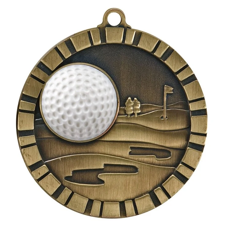 Golf 3-D Medal, 2" 1