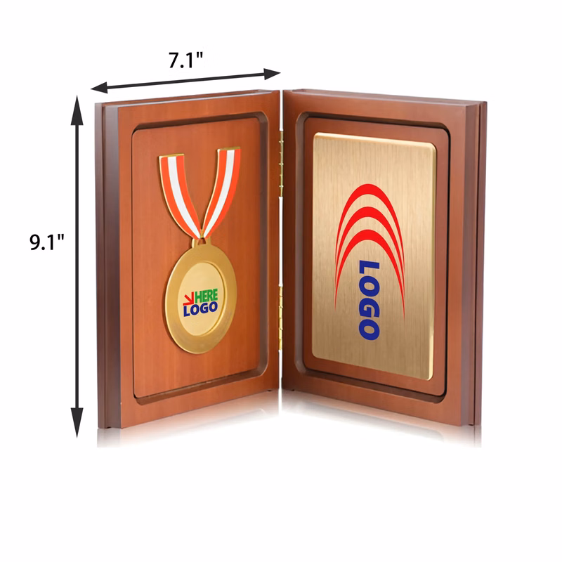 MOQ 3 PCS Metal Medal With Wooden Cover