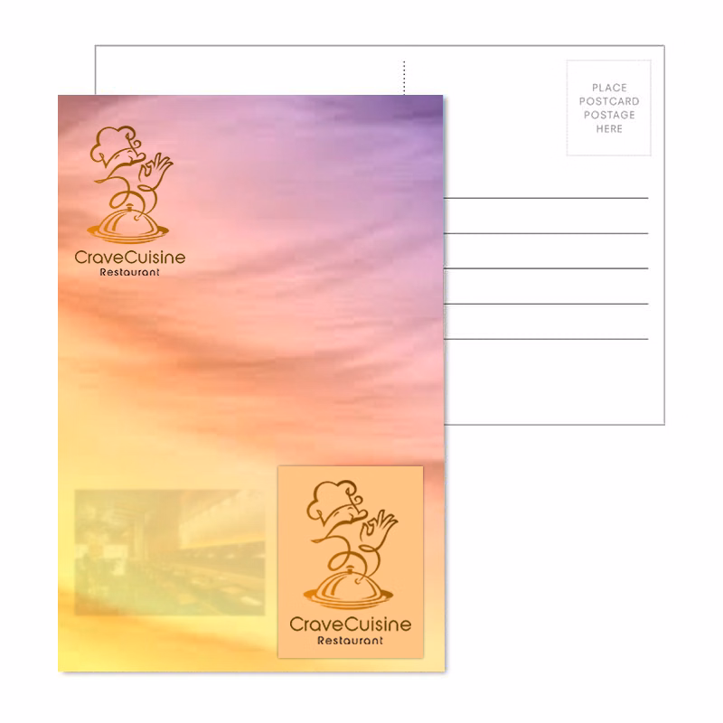 Post Card With Full-Color Golf Bag Luggage Tag