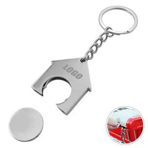 Portable House Trolley Locker Coin Keychain 1